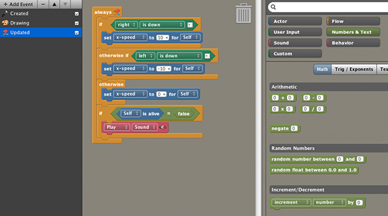 Stencyl game engine screen shot