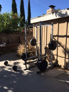 Game Programmer Gene Walters' workout area at his home office