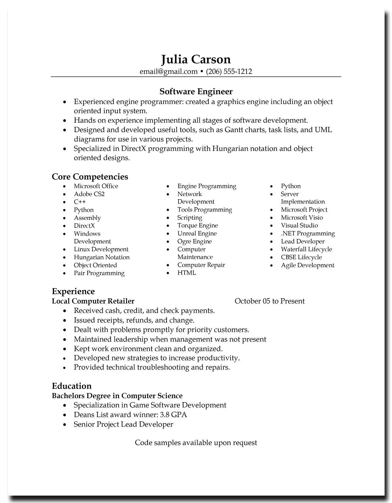 Game Tester Resume Samples